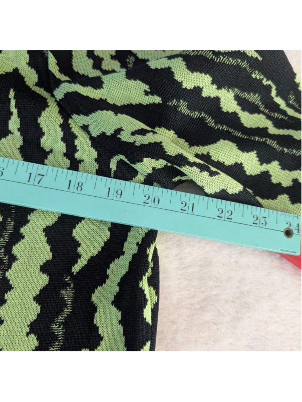 Ming Wang Black Lime Green Zebra Print Cardigan-Large - Picture 9 of 10